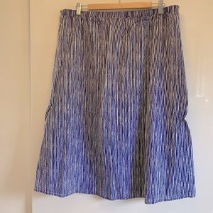 White & blue striped midi skirt size XL